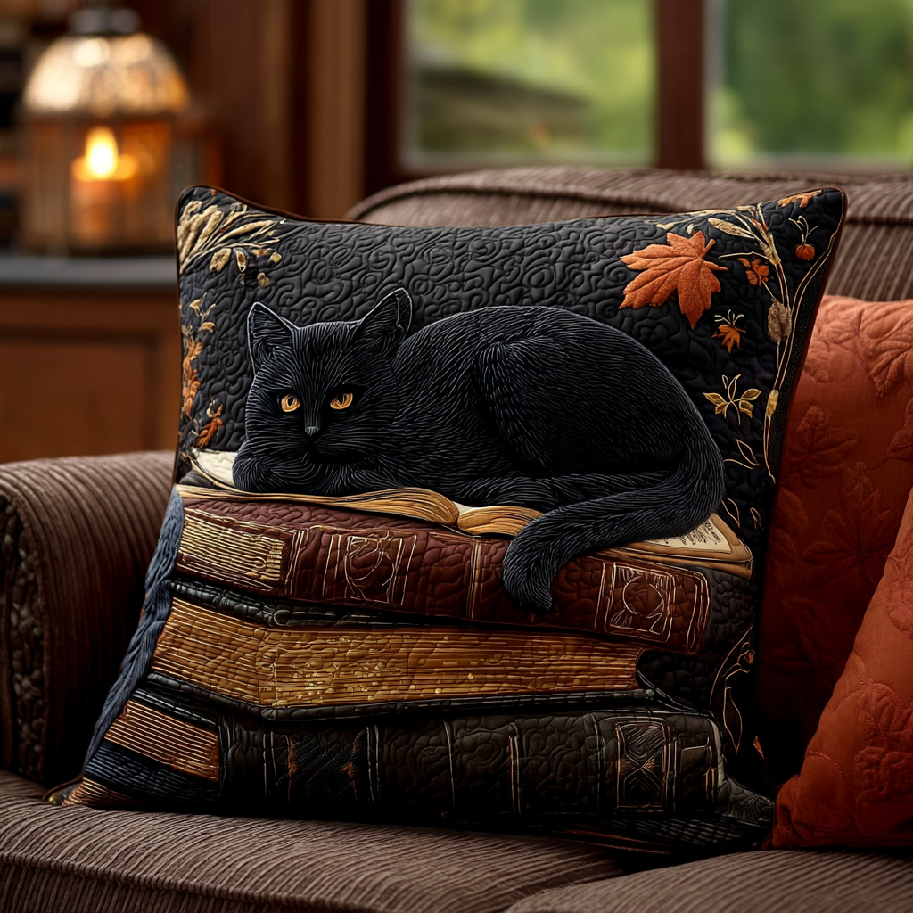 Golden Whiskers Quilted Pillow Case Couch Pillow Covers Cool Gifts For Readers