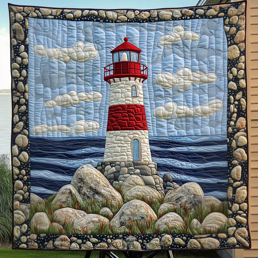 Harbor Glow Quilted Blanket Best Couch Throw Blanket Best Lighthouse Gifts