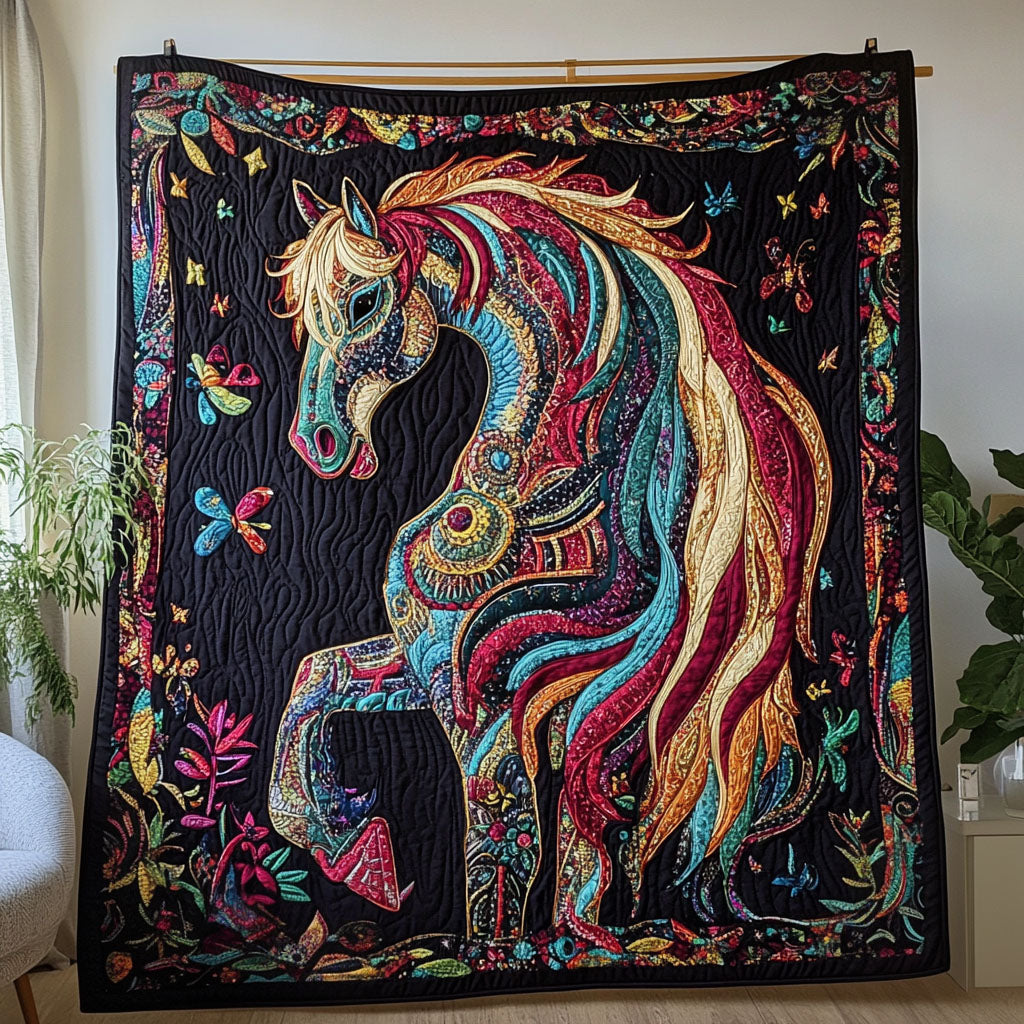 Harmony Hooves Quilted Blanket Christmas Holiday Unique Gifts For Horse Owners