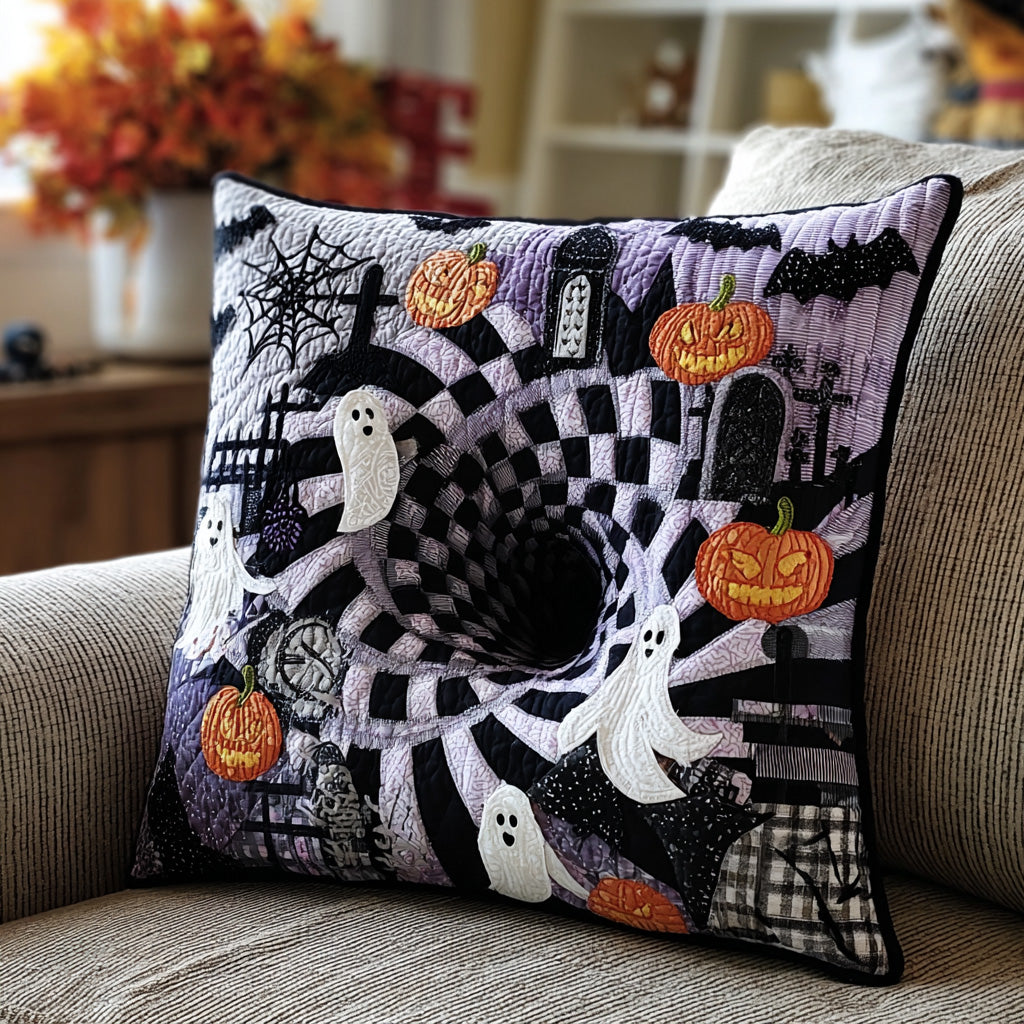 Haunted Spiral Quilted Pillow Case Best Throw Pillow Covers Halloween Gifts For Her
