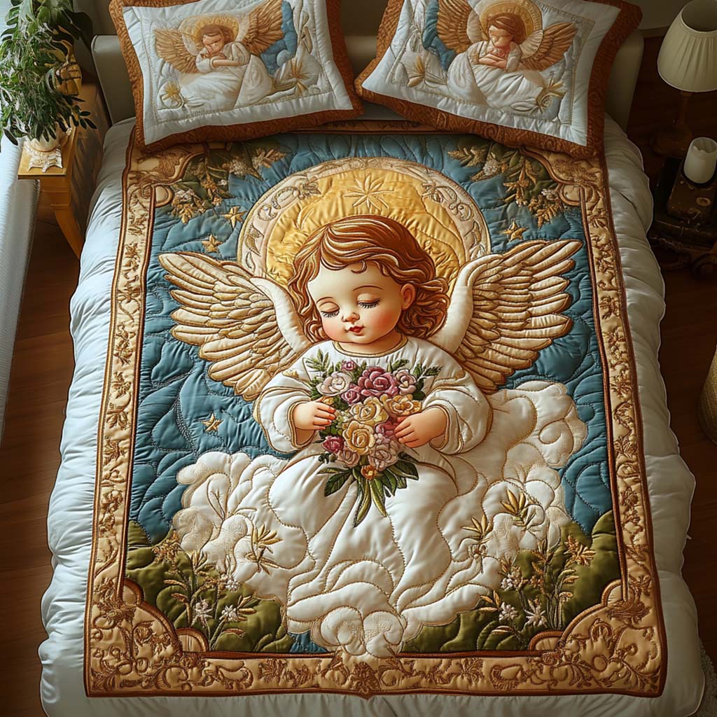 Heavenly Bouquet Quilted Bedding Set Gifts For Horse People