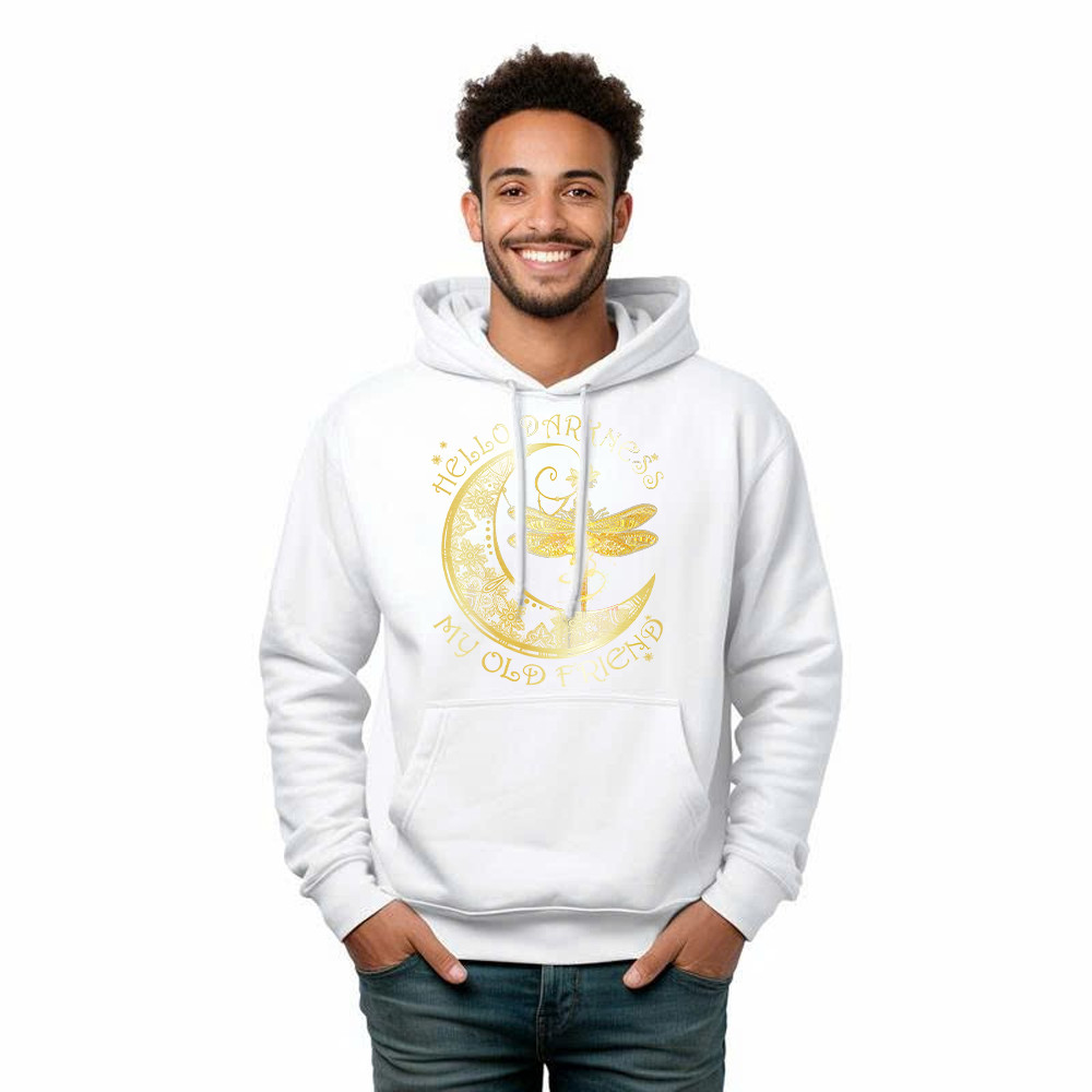 Hello Darkness My Old Friend Shirt Dragonfly Moon Graphic Hoodie Gift For Men Basgiathsweatshirts - Image 2