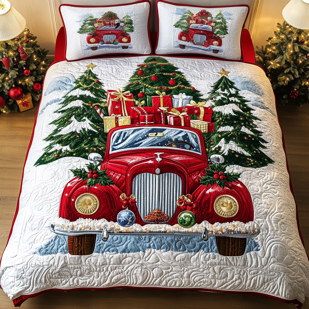 Holiday Cruiser Quilted Bedding Set Christmas Gift For Girlfriend