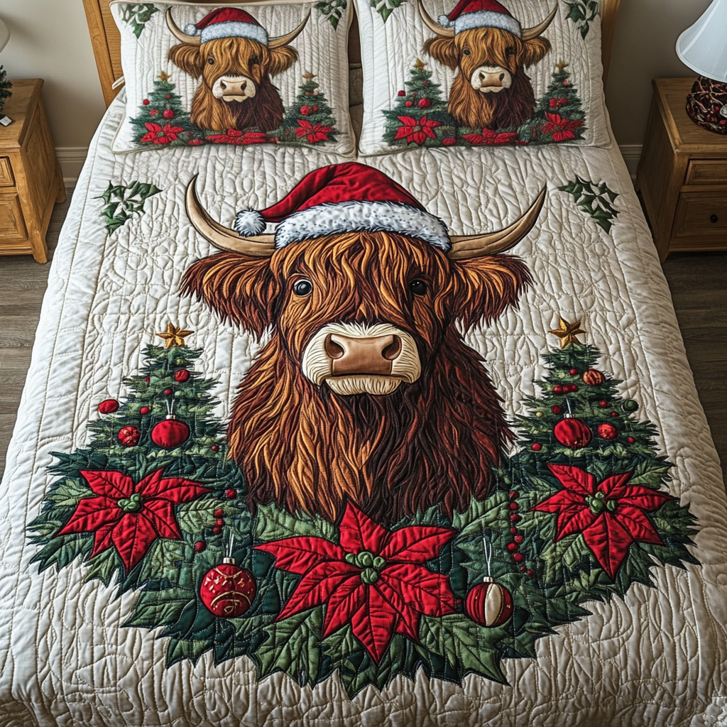 Holiday Herd Quilted Bedding Set Cowboy Gifts For Women