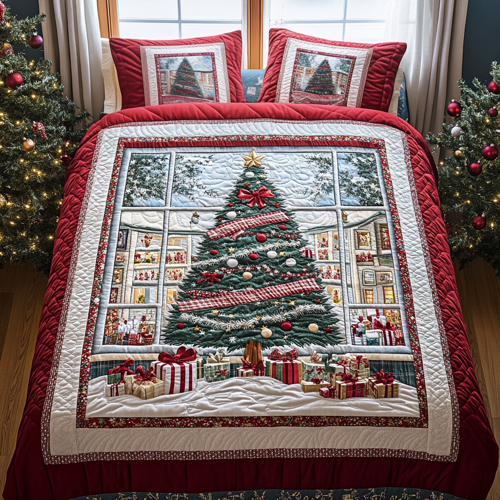 Holiday Magic Quilted Bedding Set Father And Daughter Gifts