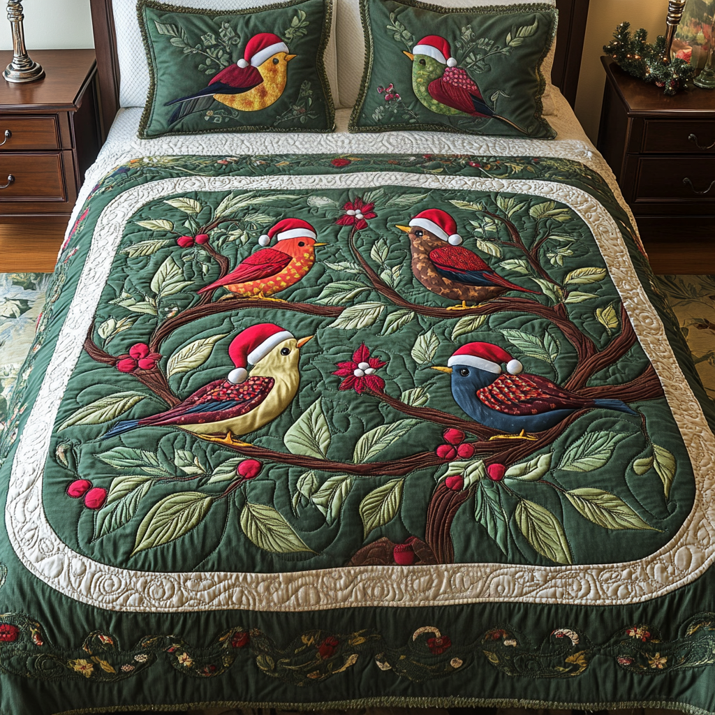 Holly Haven Quilted Bedding Set Gifts For Pigeon Lovers