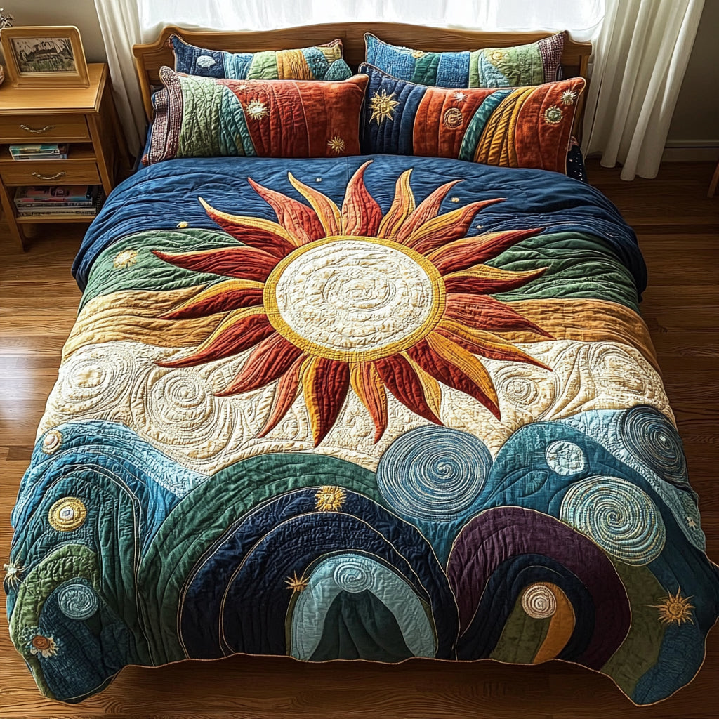 Horizon Dream Quilted Bedding Set Christmas Gifts For Flower Lovers