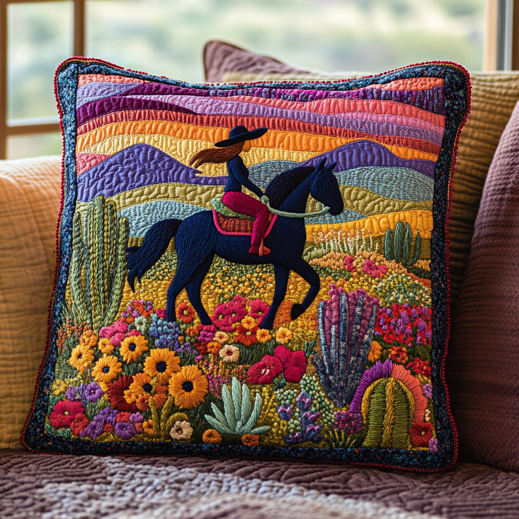 Horse Breeze Quilted Pillow Case Cute Pillow Covers Horse Gifts For Adults