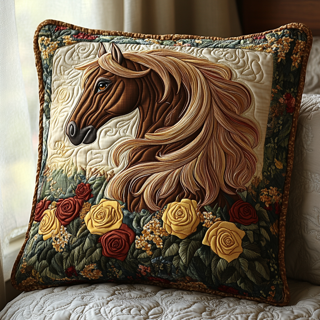 Horse Glory Quilted Pillow Case Decorative Pillow Covers Gift Ideas For Horse Lovers