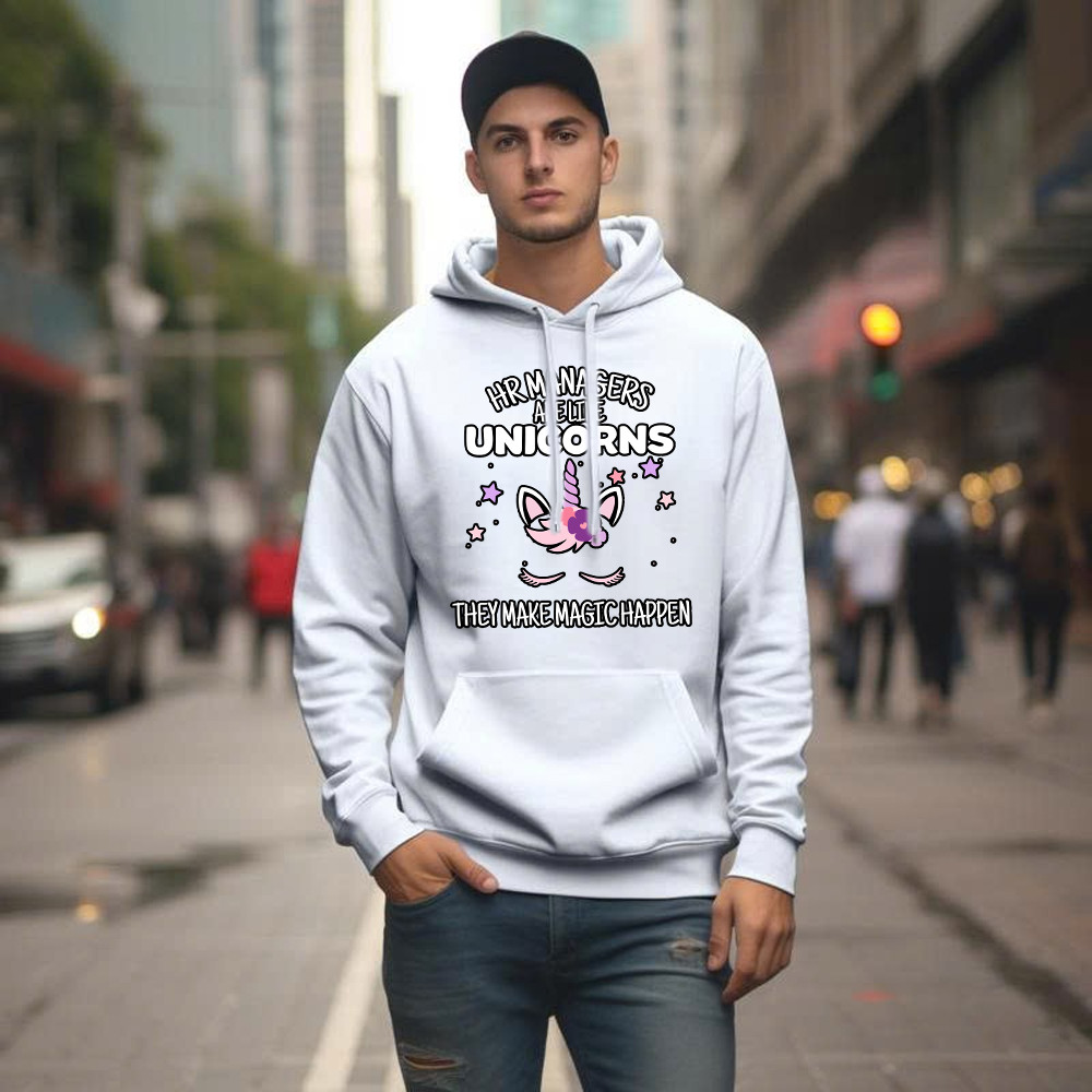 HR Managers Are Like Unicorns They Make Magic Happen Make Hoodie HR Funny Gifts Basgiathsweatshirts - Image 2