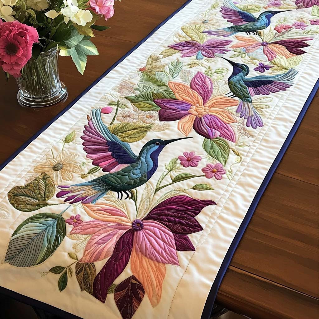 Hummingbird Haven Quilted Table Runner Hummingbird Gifts For Wife