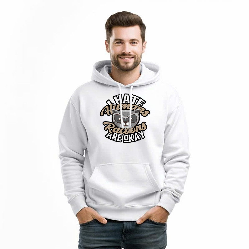 I Hate Human Racoons Are Okay Hoodie Funny Sayings Themed Gifts For Raccoon Lovers Basgiathsweatshirts - Image 4