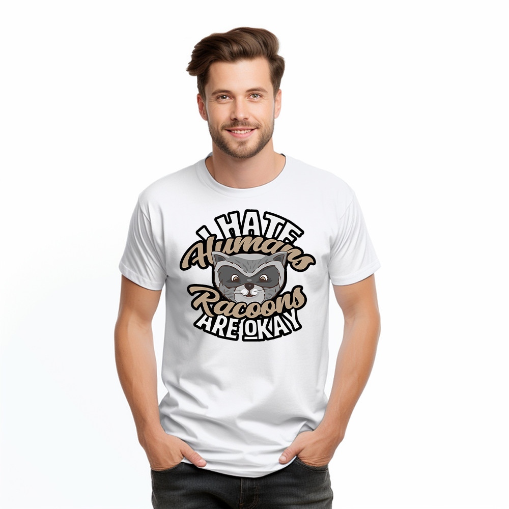 I Hate Human Racoons Are Okay T-Shirt Funny Sayings Themed Gifts For Raccoon Lovers Basgiathsweatshirts - Image 3