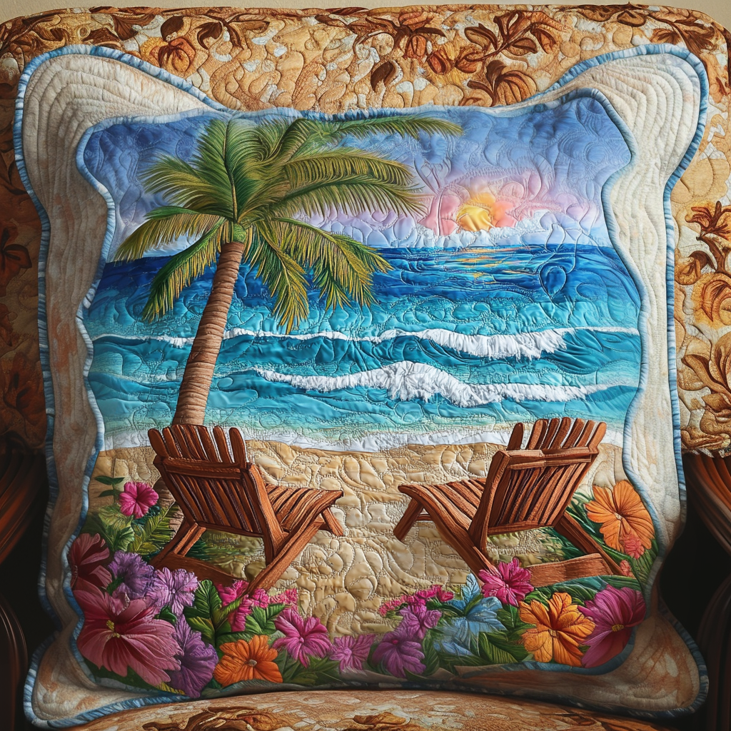 Island Escape Quilted Pillow Case Throw Pillow Covers Unique Gifts For Ocean Lovers