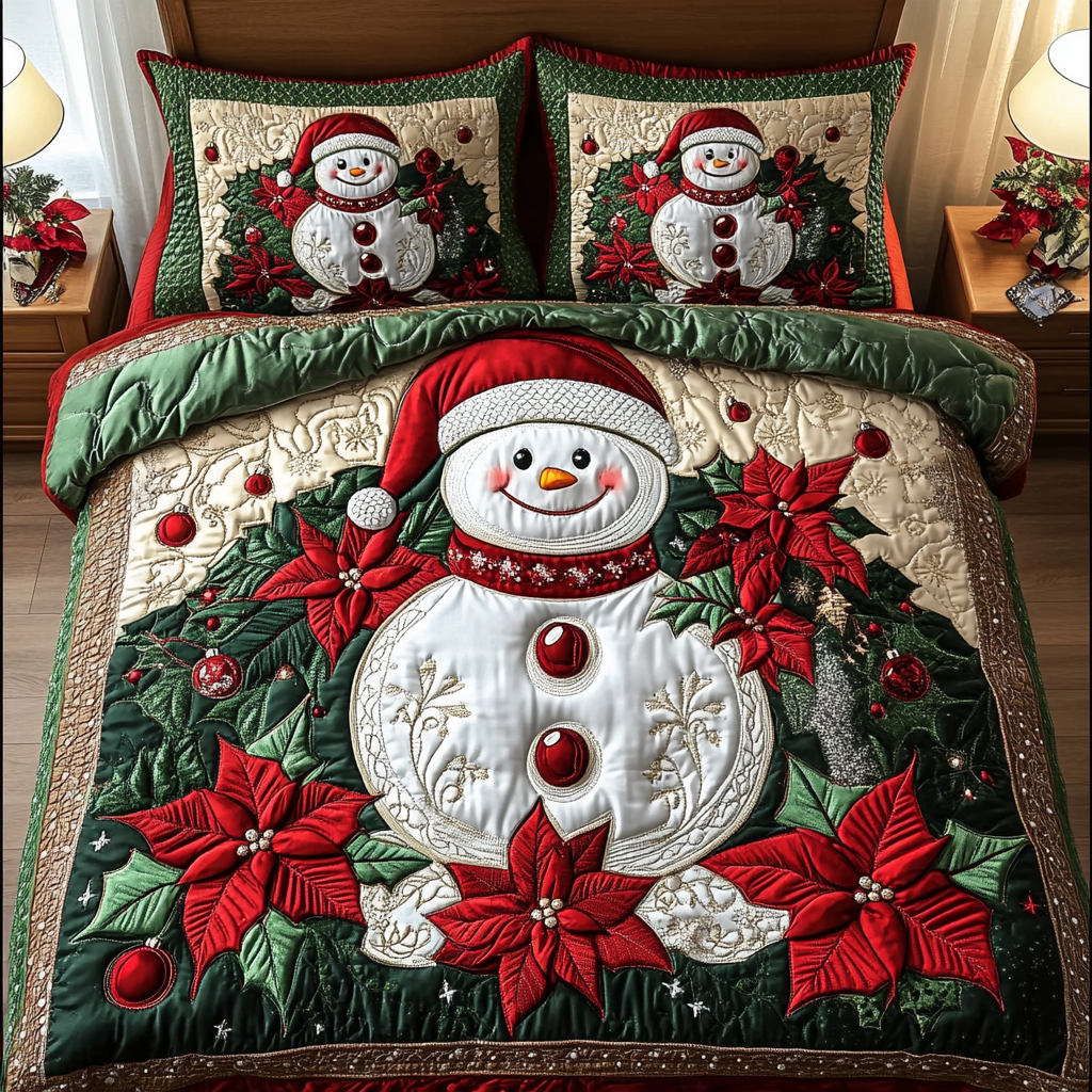 Jolly Blooms Quilted Bedding Set Christmas Presents For Dad