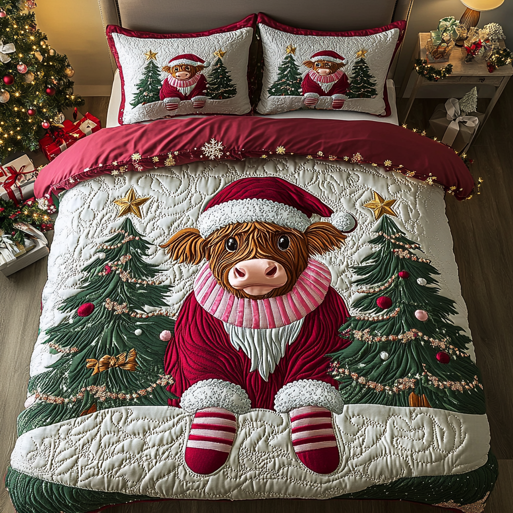 Jolly Cow Quilted Bedding Set Cow Gifts For Cow Lovers