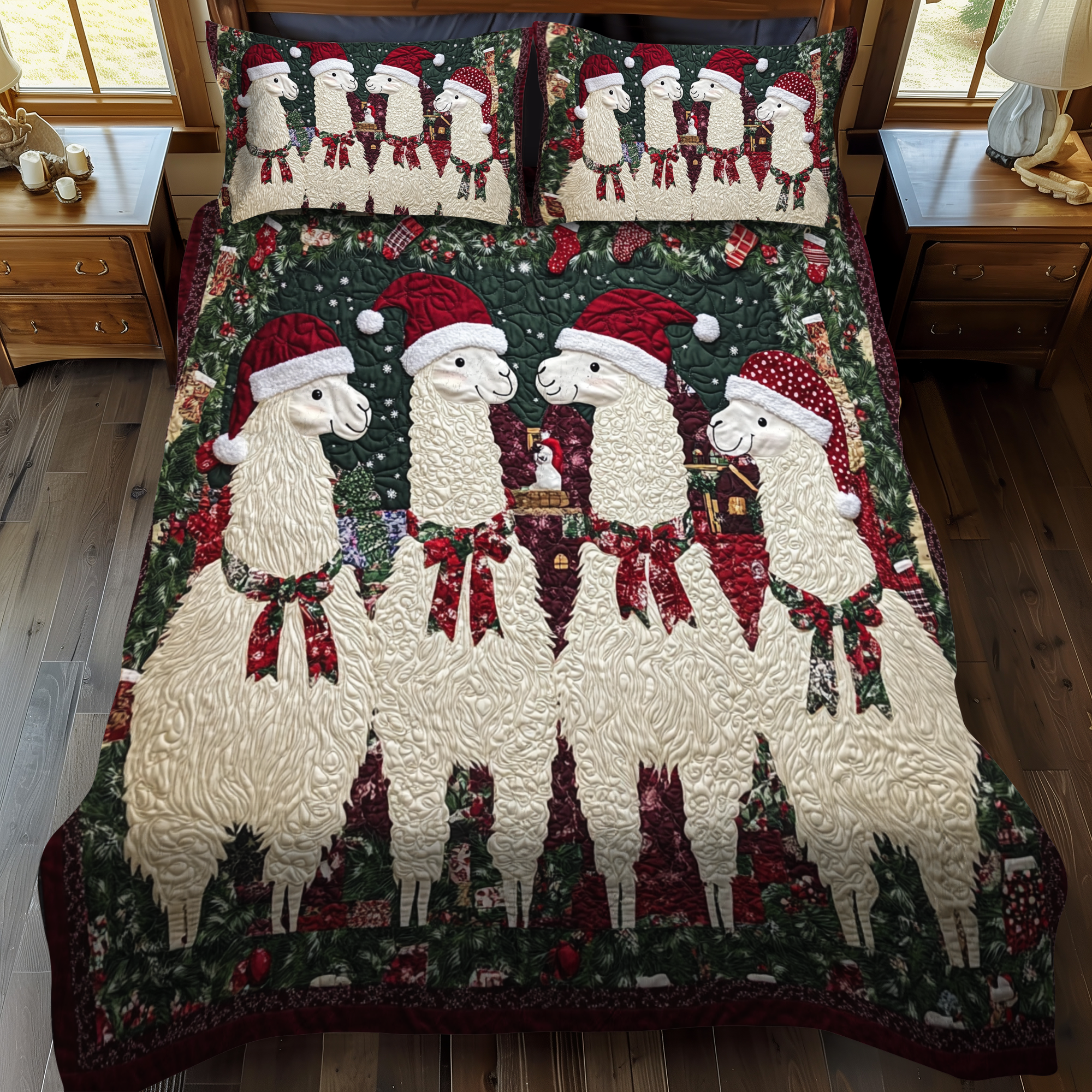 Jolly Llamas Quilted Bedding Set Llama Gifts For Her