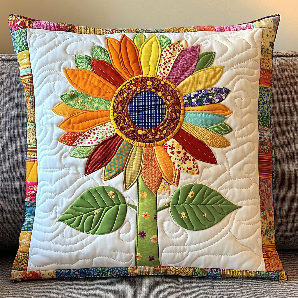 Joyful Bloom Quilted Pillow Case Nice Pillow Covers Sunflower Birthday Gifts