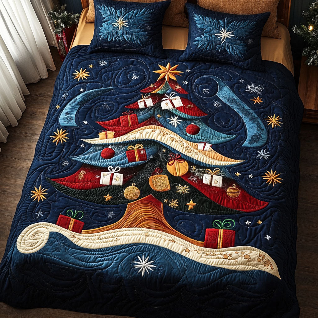 Joyous Pines Quilted Bedding Set Secret Santa Gift Ideas