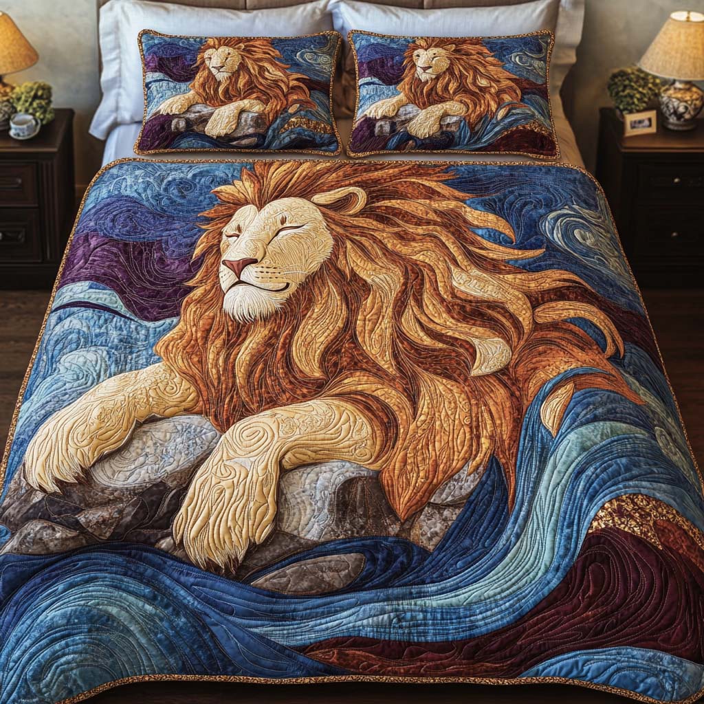 King Glory Quilted Bedding Set Lion Themed Gifts