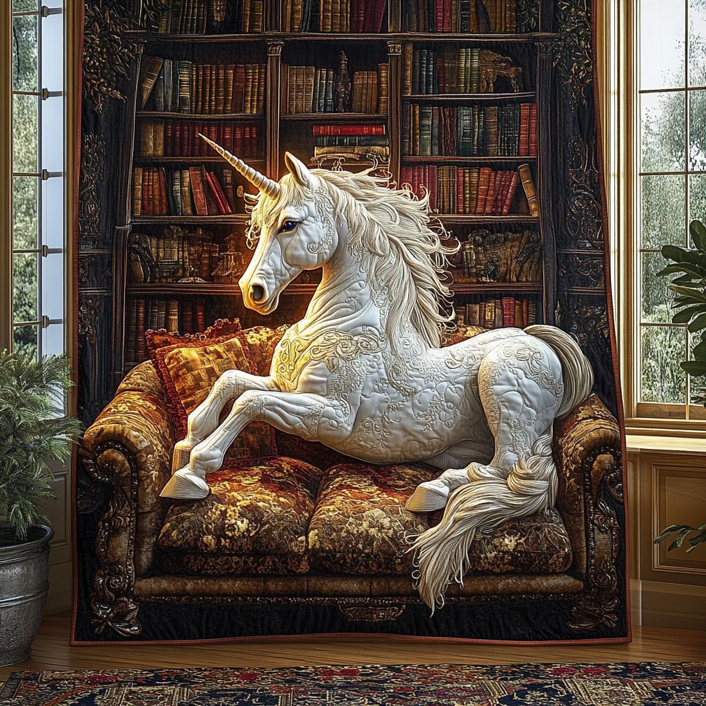 Knight Eternal Companion Quilted Blanket Holiday Throw Blanket Unicorn Gifts For Women