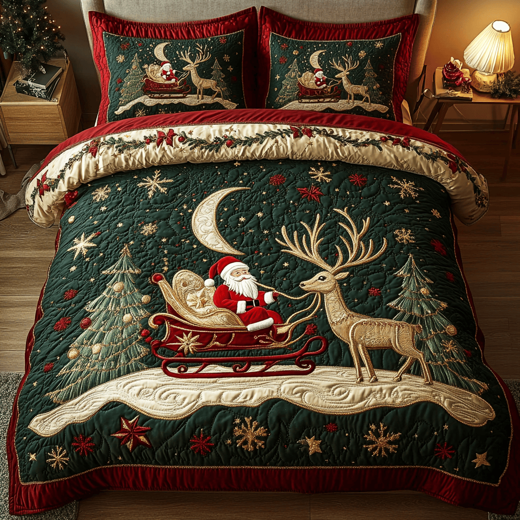 Kris Kringle Magic Quilted Bedding Set Secret Santa Website