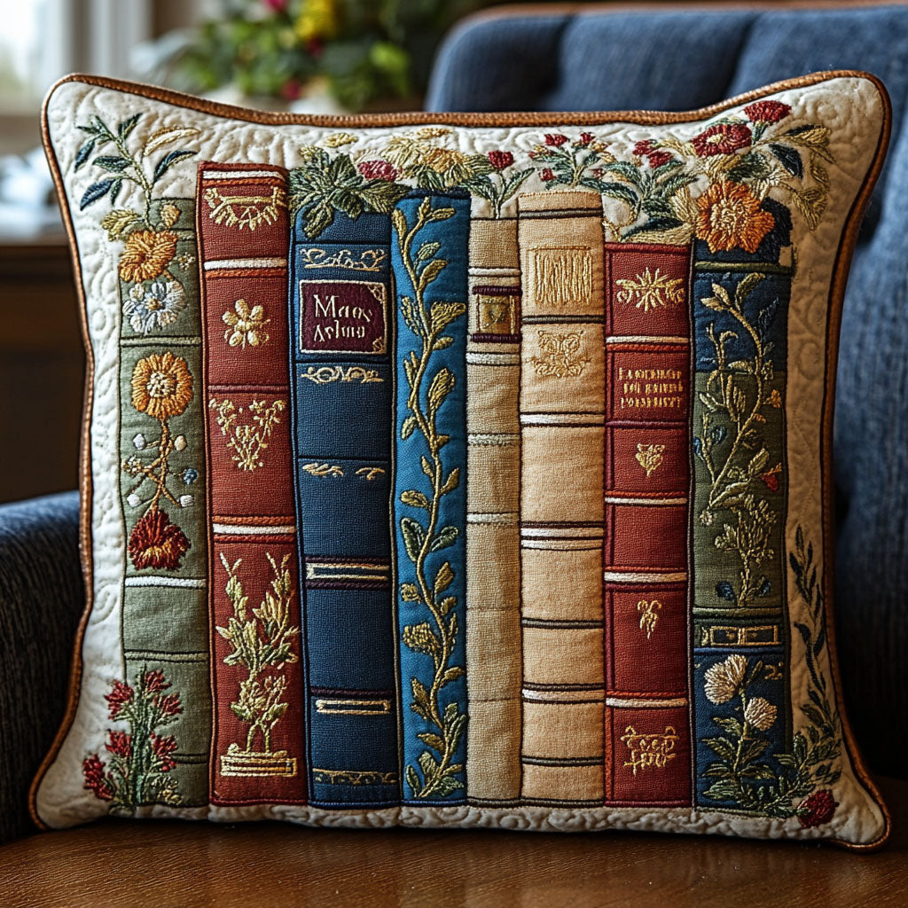 Leatherbound Elegance Quilted Pillow Case Decorative Pillow Cases Good Gifts For Readers