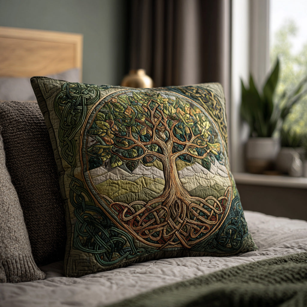 Life in Bloom Quilted Pillow Case Decorative Pillow Cases Tree Of Life Gifts For Her