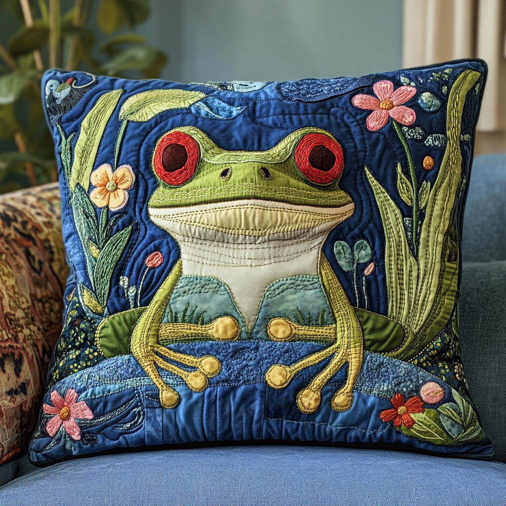 Lily Leap Quilted Pillow Case Best Cool Pillow Cases Cool Frog Gifts