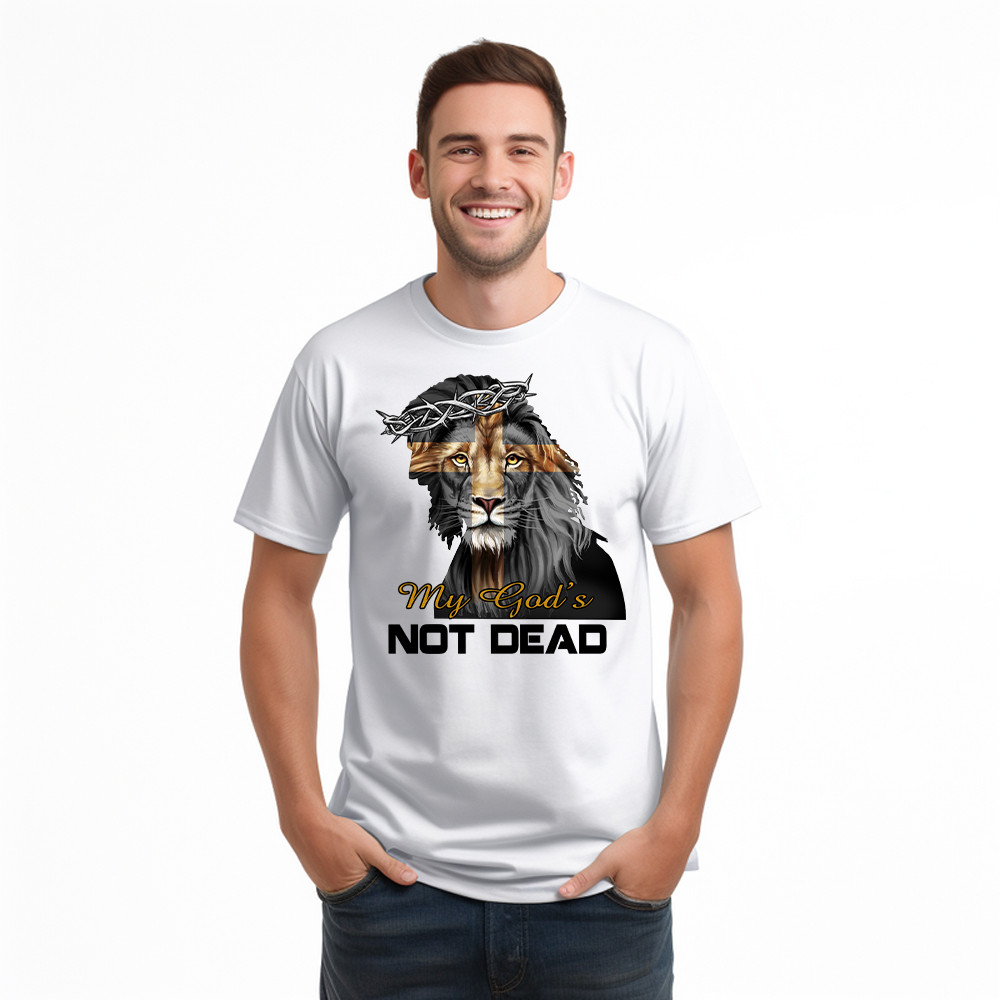 Lion Jesus My God's Not Dead T-Shirt Faith Mens Christian Clothing Gifts For Him Basgiathsweatshirts - Image 4