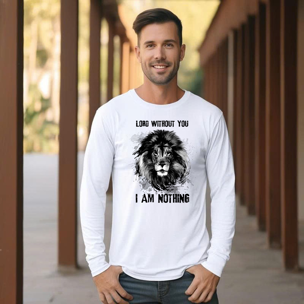 Lion Of Judah Lord Without You I Am Nothing Long Sleeve Shirt Mens Christian Shirt Apparel Basgiathsweatshirts - Image 5