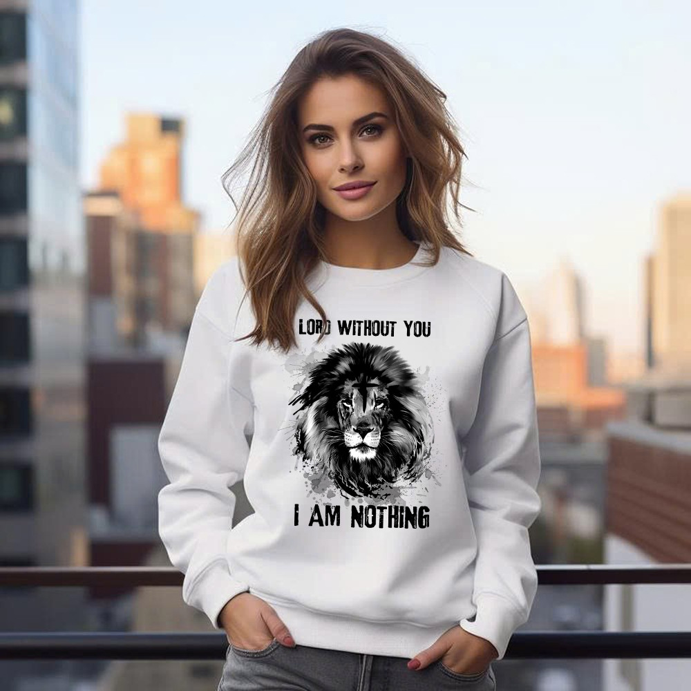 Lion Of Judah Lord Without You I Am Nothing Sweatshirt Mens Christian Shirt Apparel Basgiathsweatshirts - Image 2