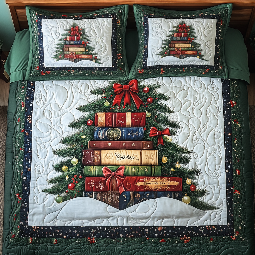Literary Holiday Quilted Bedding Set Gift Ideas For Book Lovers
