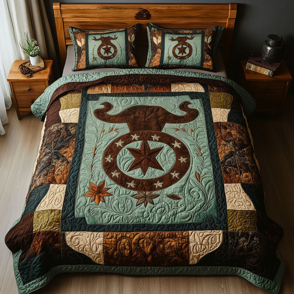 Lone Buffalo Quilted Bedding Set Cowboy Gifts For Women