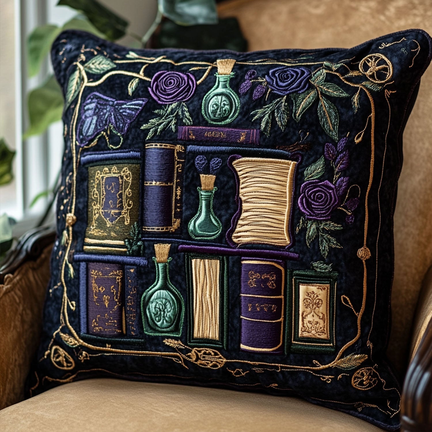 Magic Between the Pages Quilted Pillow Case Decorative Pillow Cases Bookish Gift Ideas