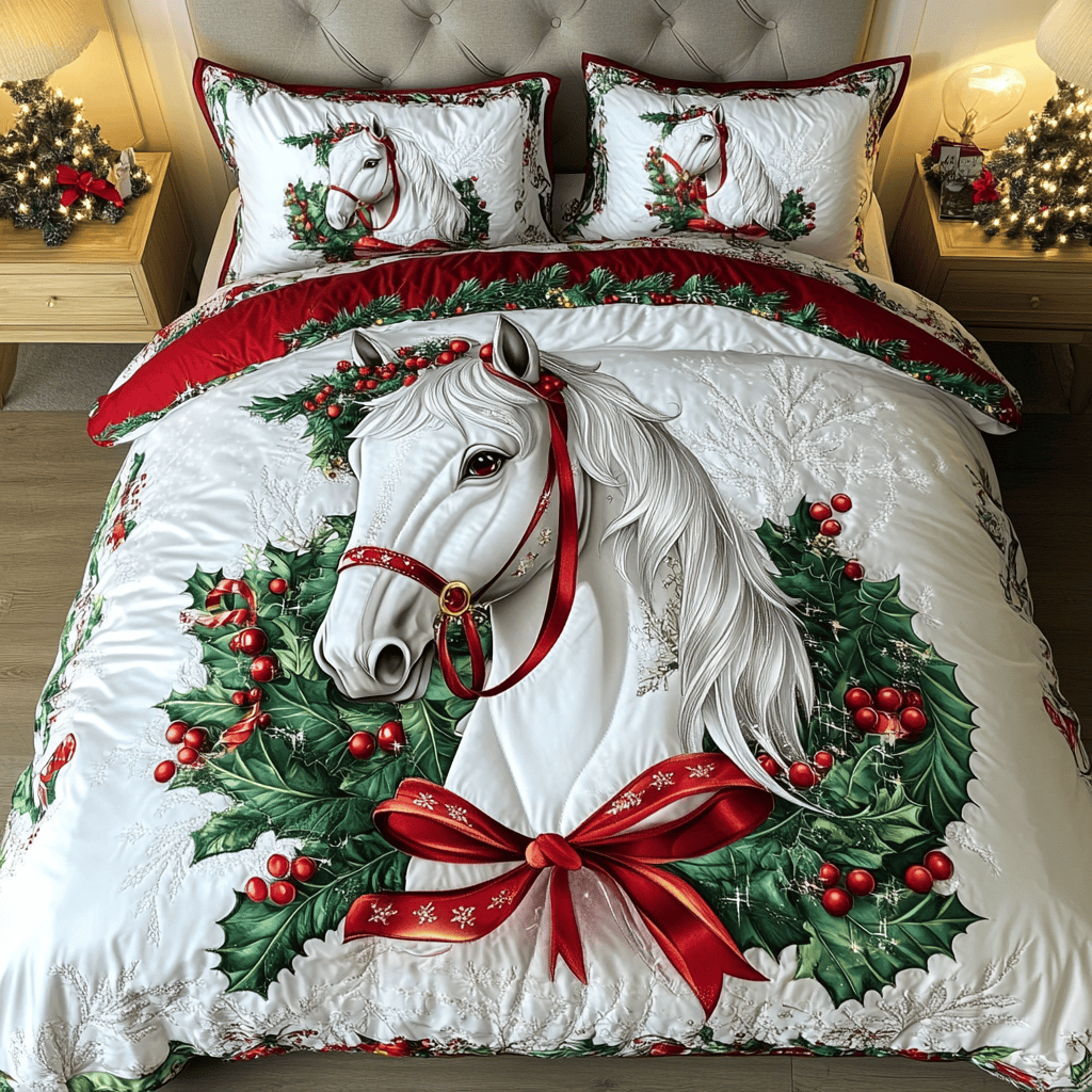 Majestic Gallop Quilted Bedding Set Gifts For Horse People