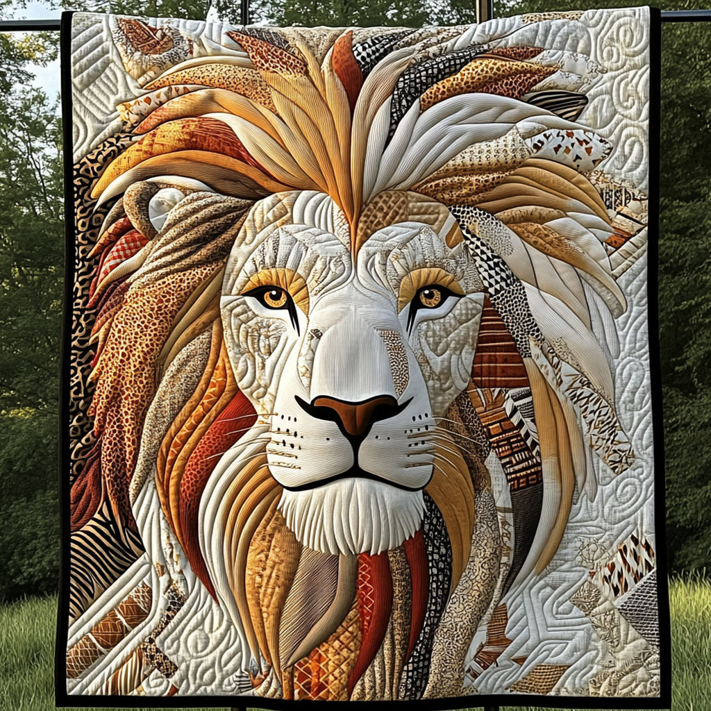 Majestic Mane Quilted Blanket Sofa Couch Throw Blanket Lion Gifts For Men