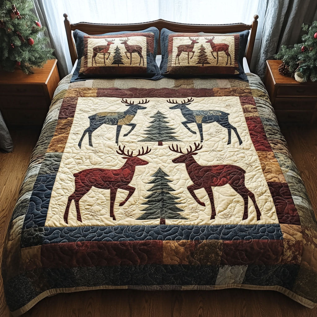Majestic Stag Quilted Bedding Set Deer Gifts For Him
