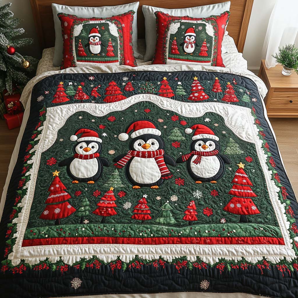 Merry Forest Quilted Bedding Set Best Gifts For Horse Lovers