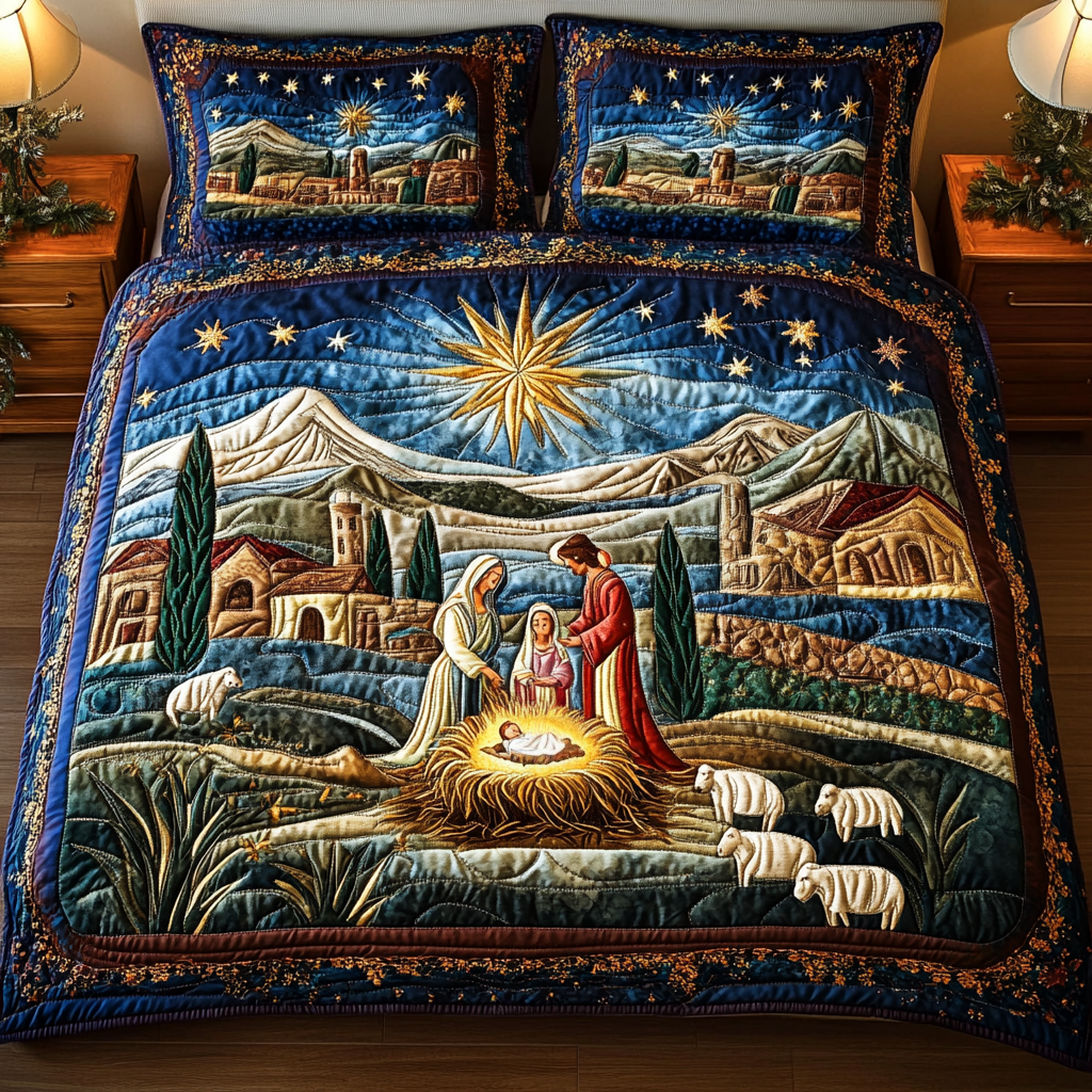 Midnight Miracle Quilted Bedding Set Secret Santa Gift Ideas