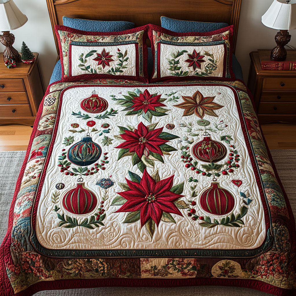 Mistletoe Magic Quilted Bedding Set Top Christmas Gifts 2024