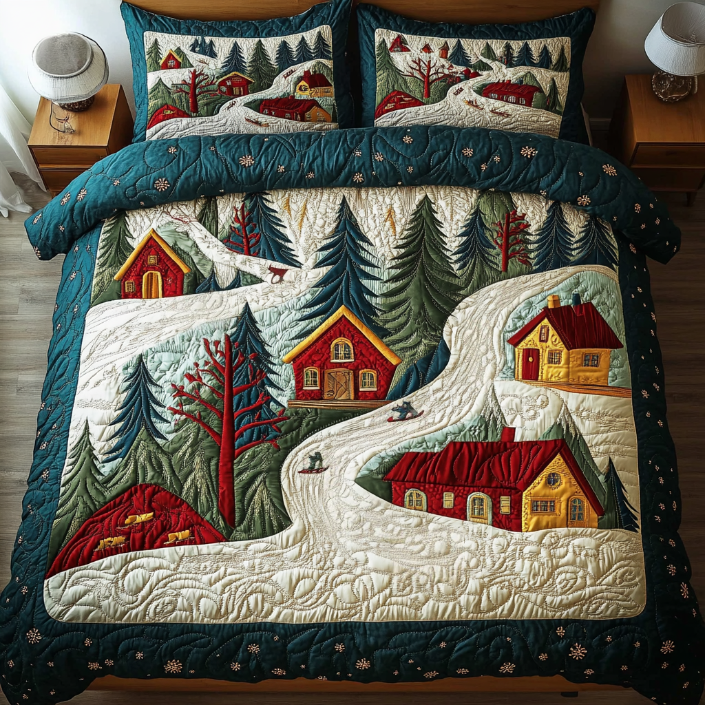 Mountain Lodge Escape Quilted Bedding Set Gifts For 10 Year Old Boys