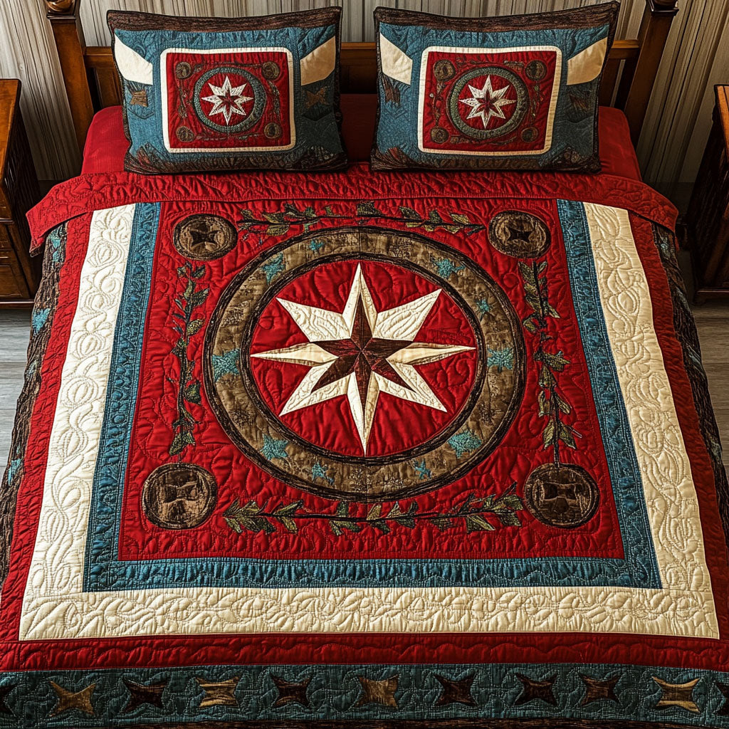 Mountain Trails Quilted Bedding Set Cowboy Christmas Gift