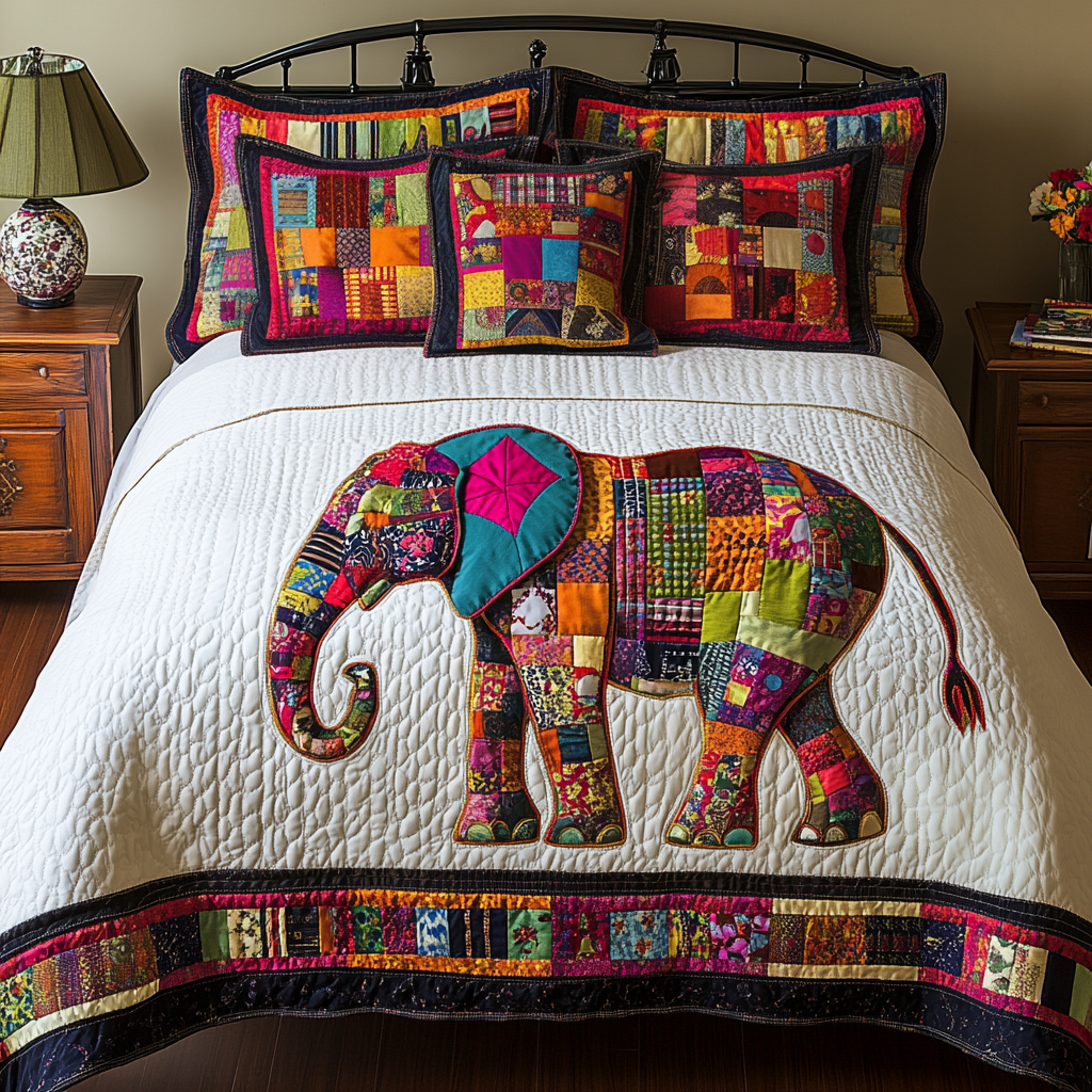 Mystic Elephant Quilted Bedding Set Best Christmas Duvet Cover Set Great Gift Idea For Elephant Lovers