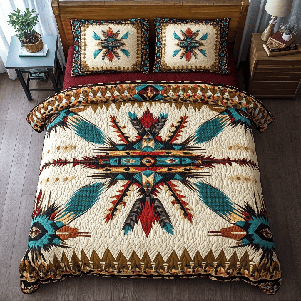 Mystic Pathways Quilted Bedding Set Native American Gift Shop