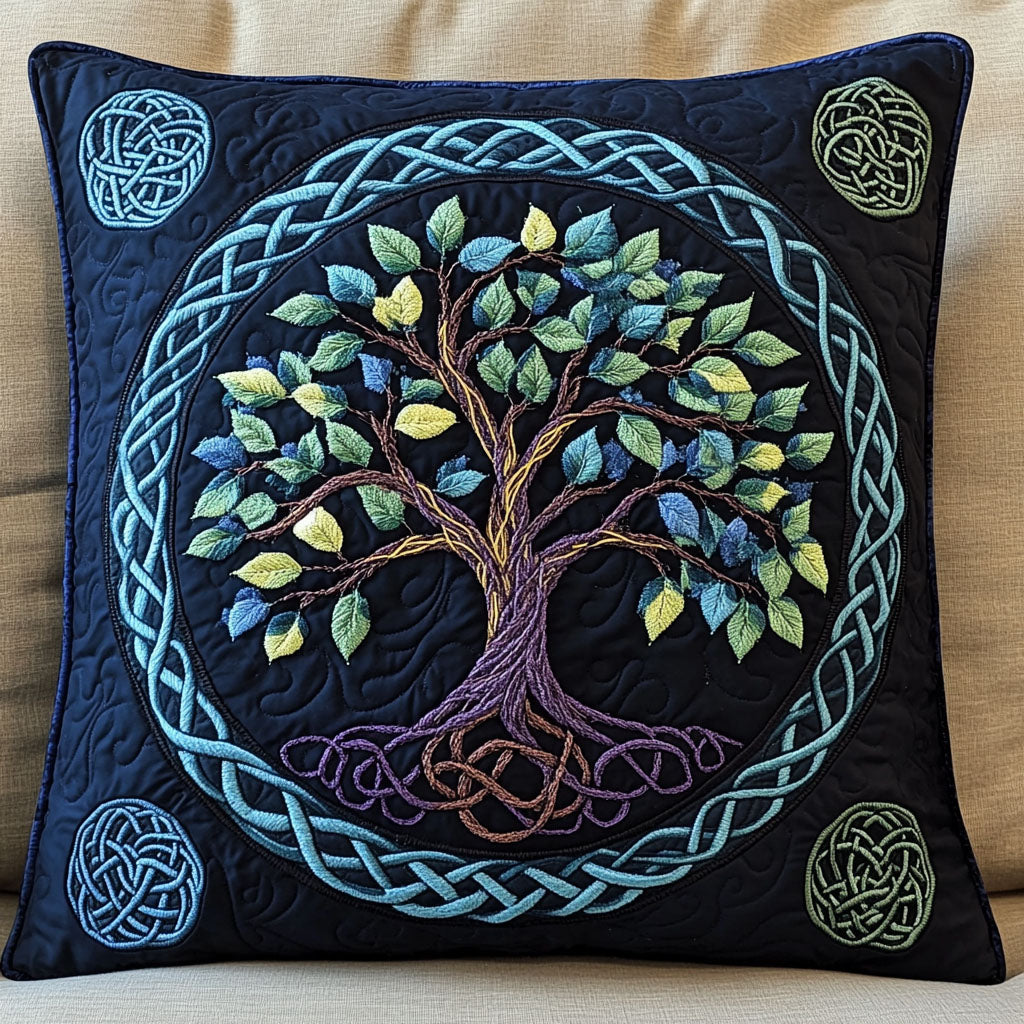 Mystic Roots Glow Quilted Pillow Case Nice Pillow Covers Tree Of Life Gifts For Family