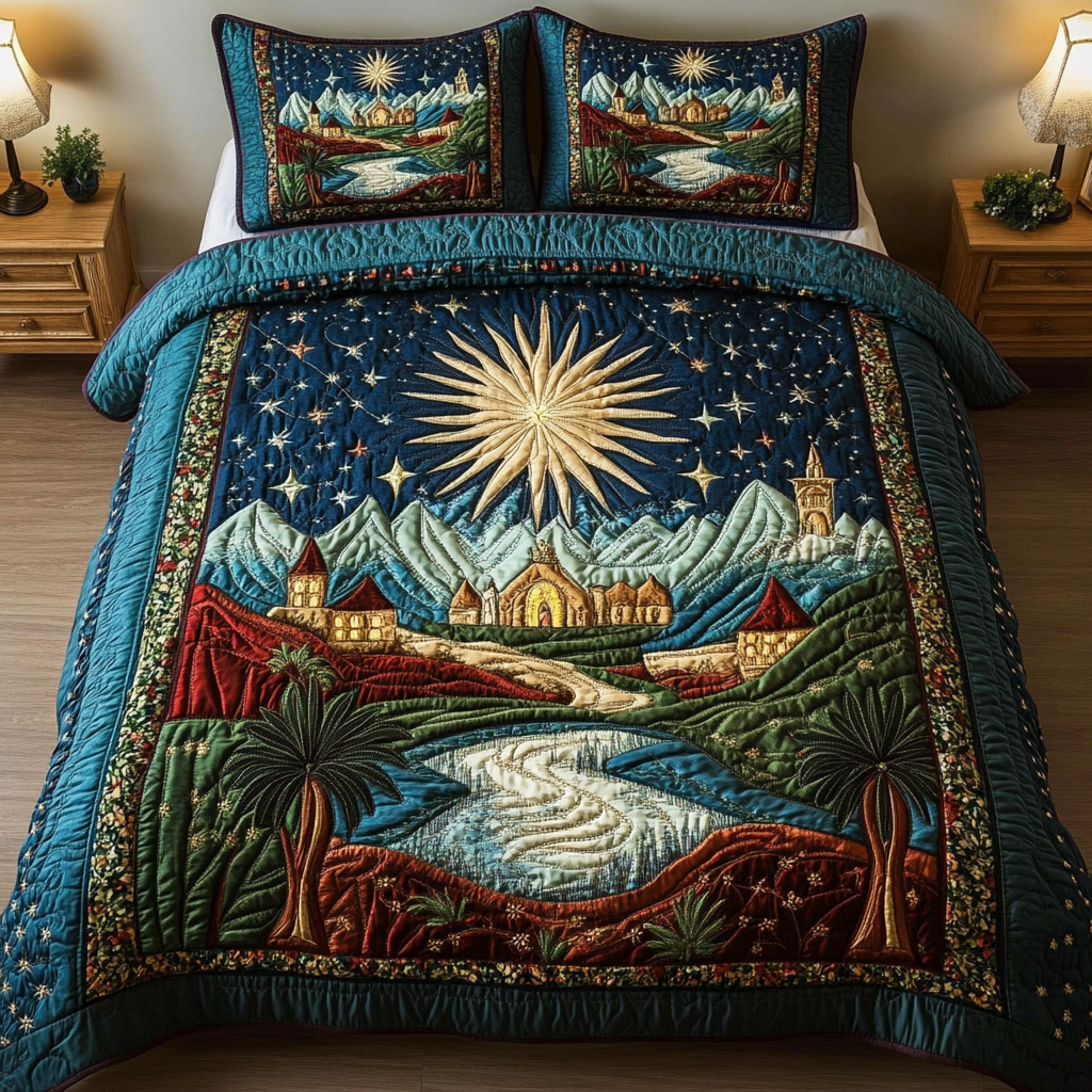 Nativity Night Quilted Bedding Set Secret Santa Gift Ideas