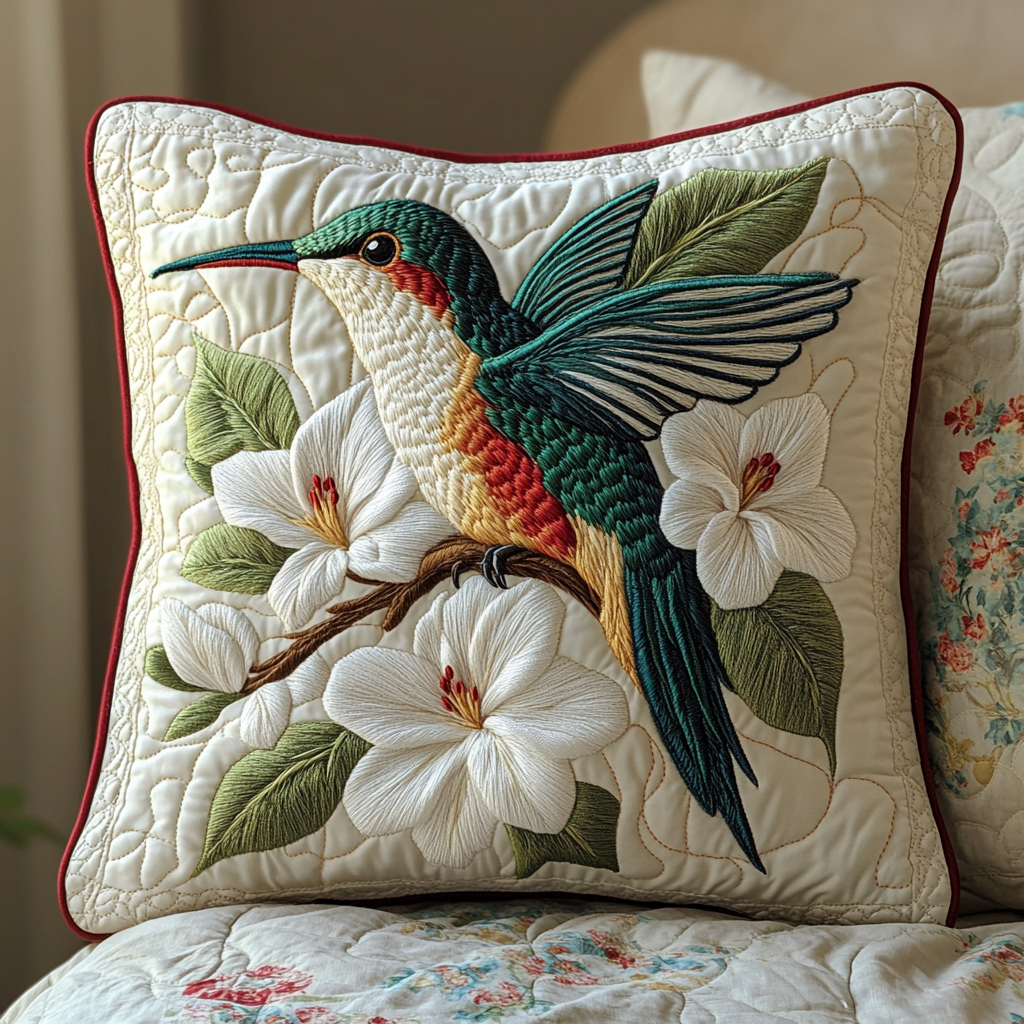 Nectar Dance Quilted Pillow Case Nice Pillow Covers Cool Hummingbird Gifts