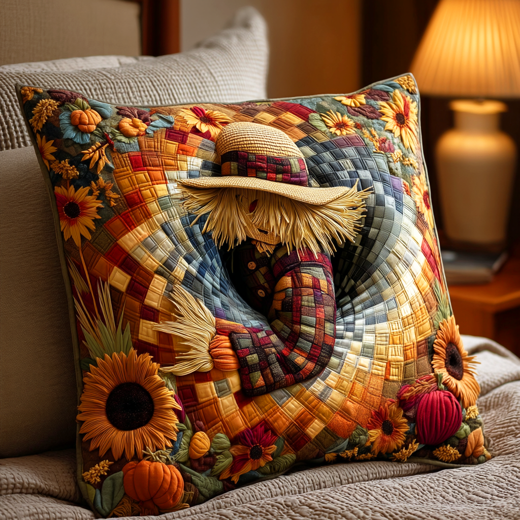 Night Scarecrow Quilted Pillow Case Best Throw Pillow Covers Halloween Gift Ideas For Adults