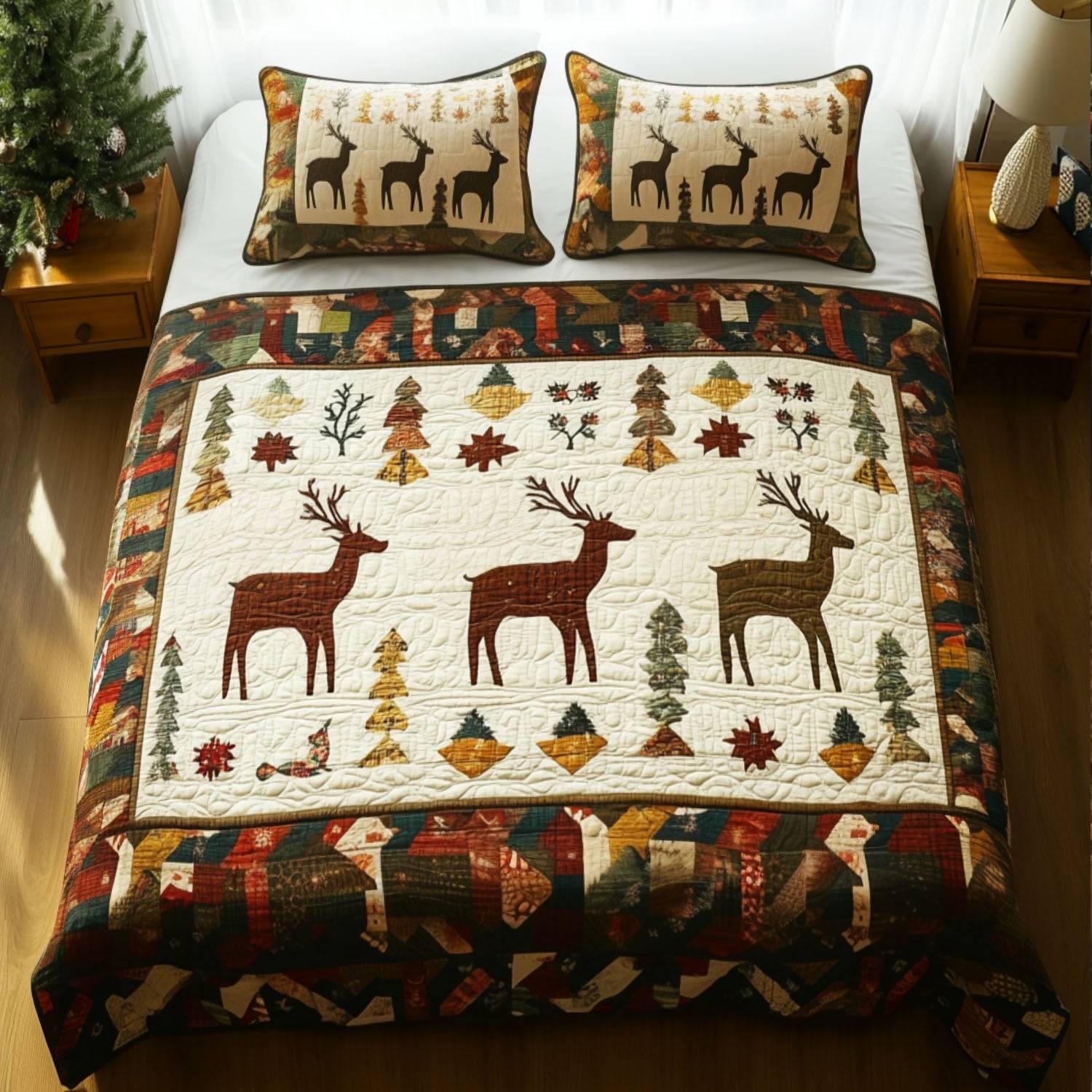 Noble Trails Quilted Bedding Set Presents For Deer Hunters